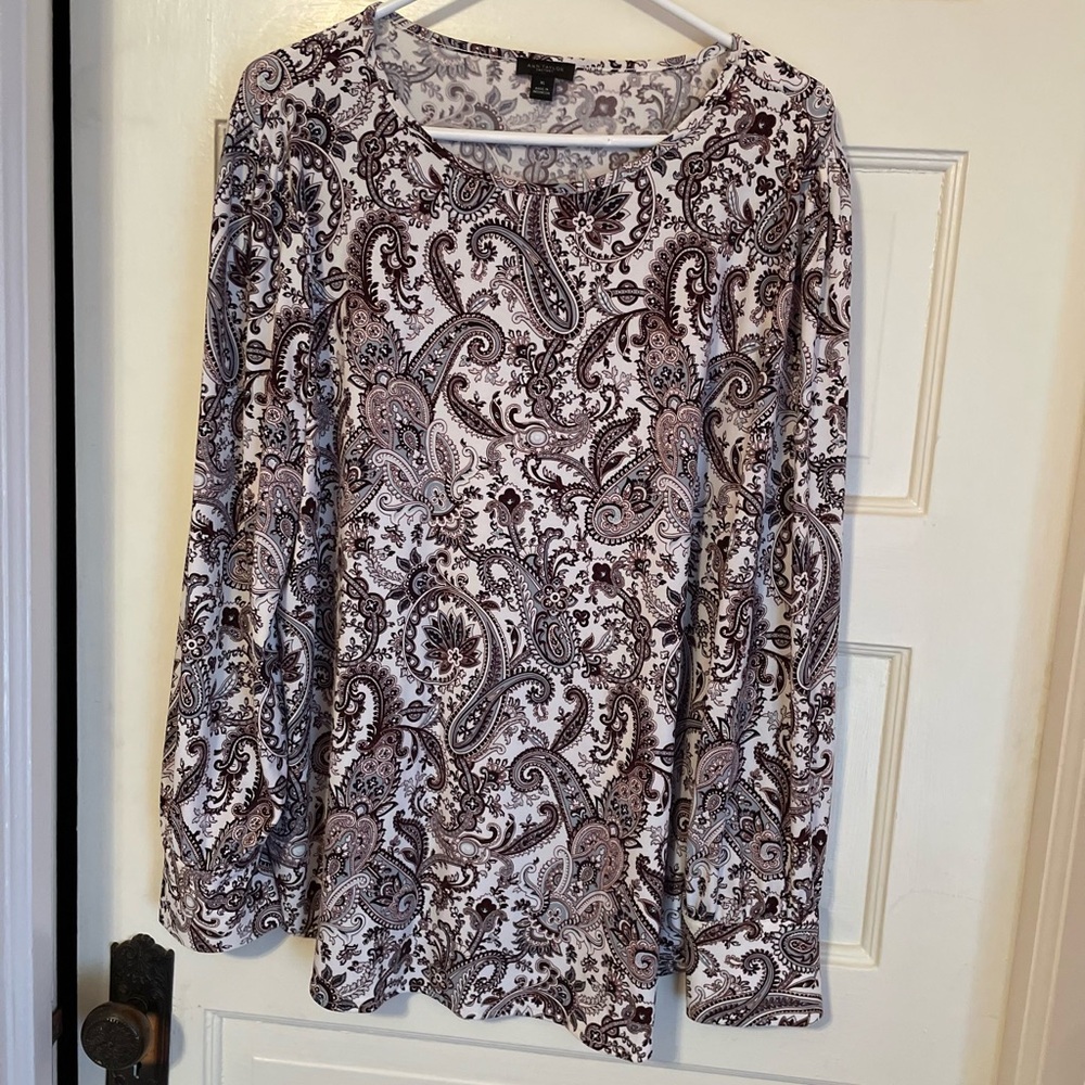 Ann Taylor Cream Blouse with 3/4 Sleeves